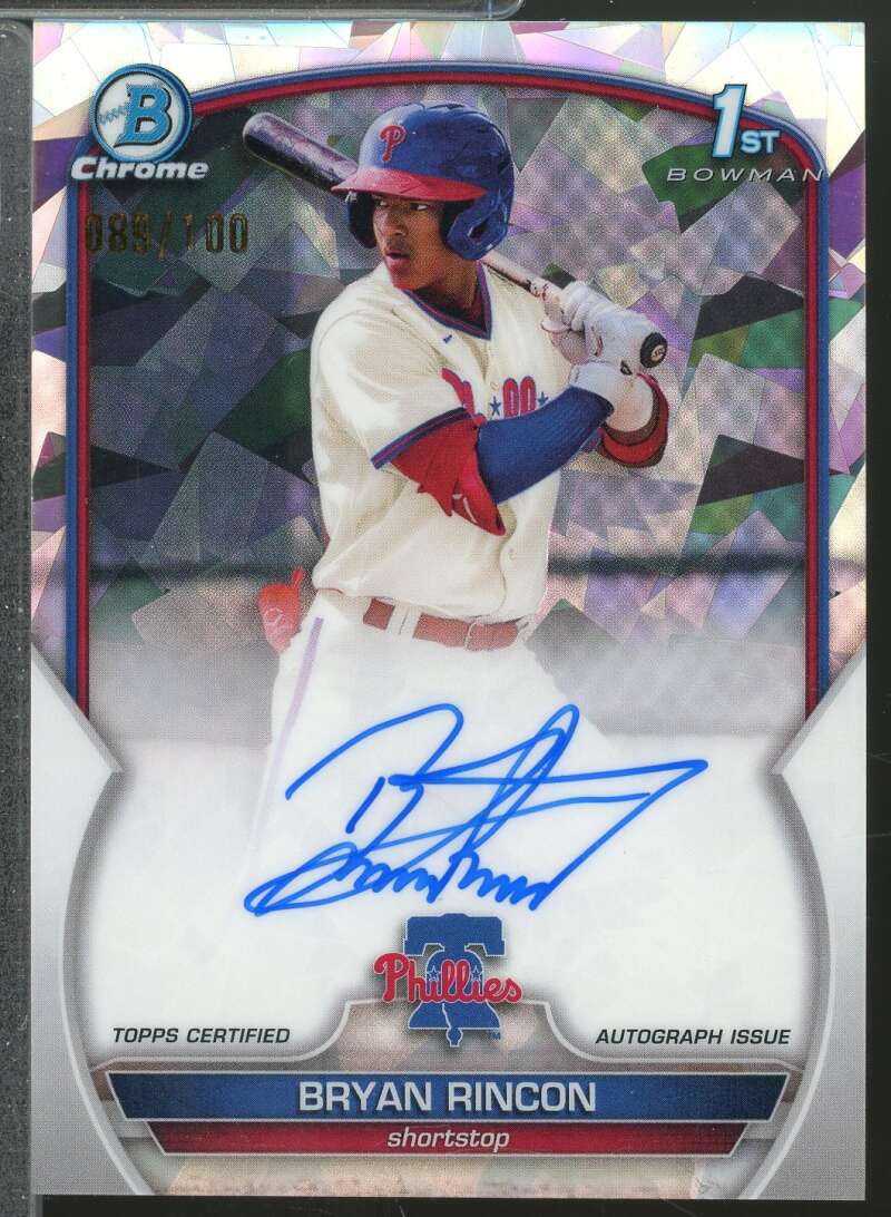 Bryan Rincon 2023 Bowman Chrome Prospect 1st Autograph Atomic Refractor #CPABRN  Image 1