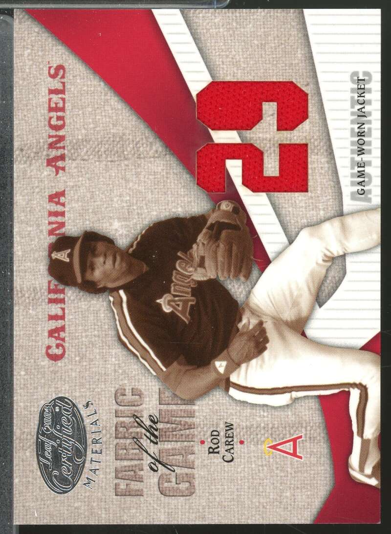 Rod Carew 2004 Leaf Certified Fabric of the Game Jersey Number Jacker /29 #103  Image 1