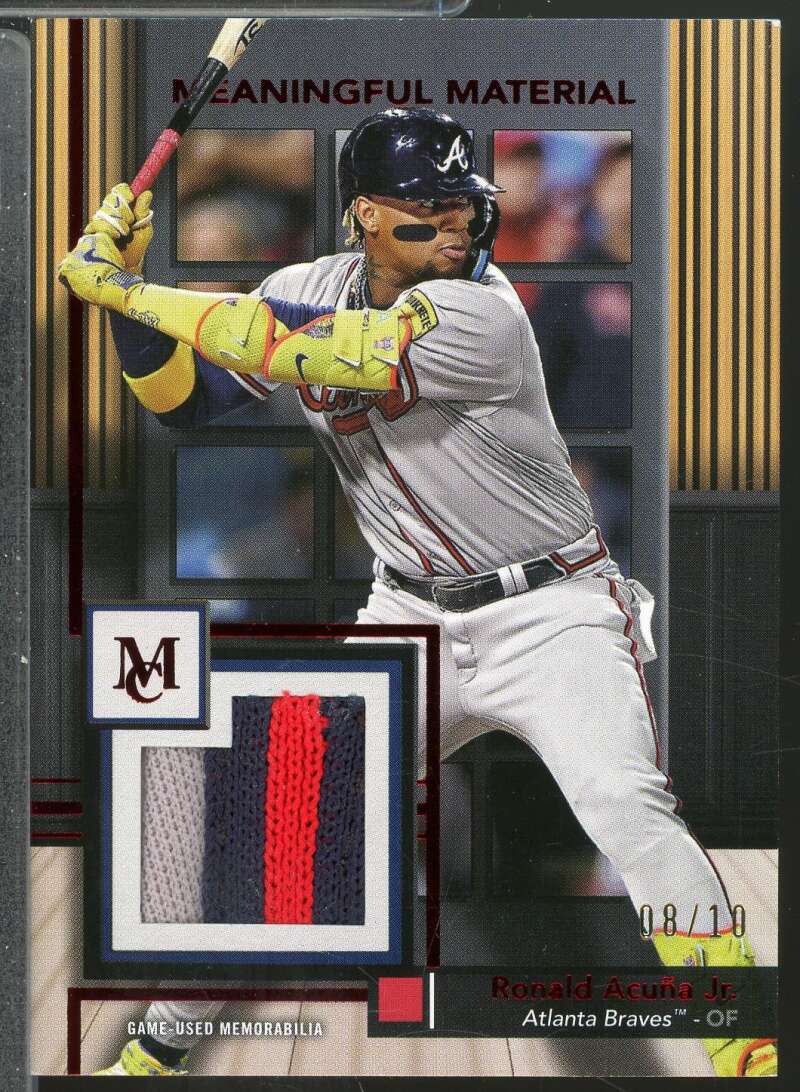 Ronald Acuna 2024 Topps Museum Coll Meaningful Material Relic Ruby (8/10) #RAJ  Image 1