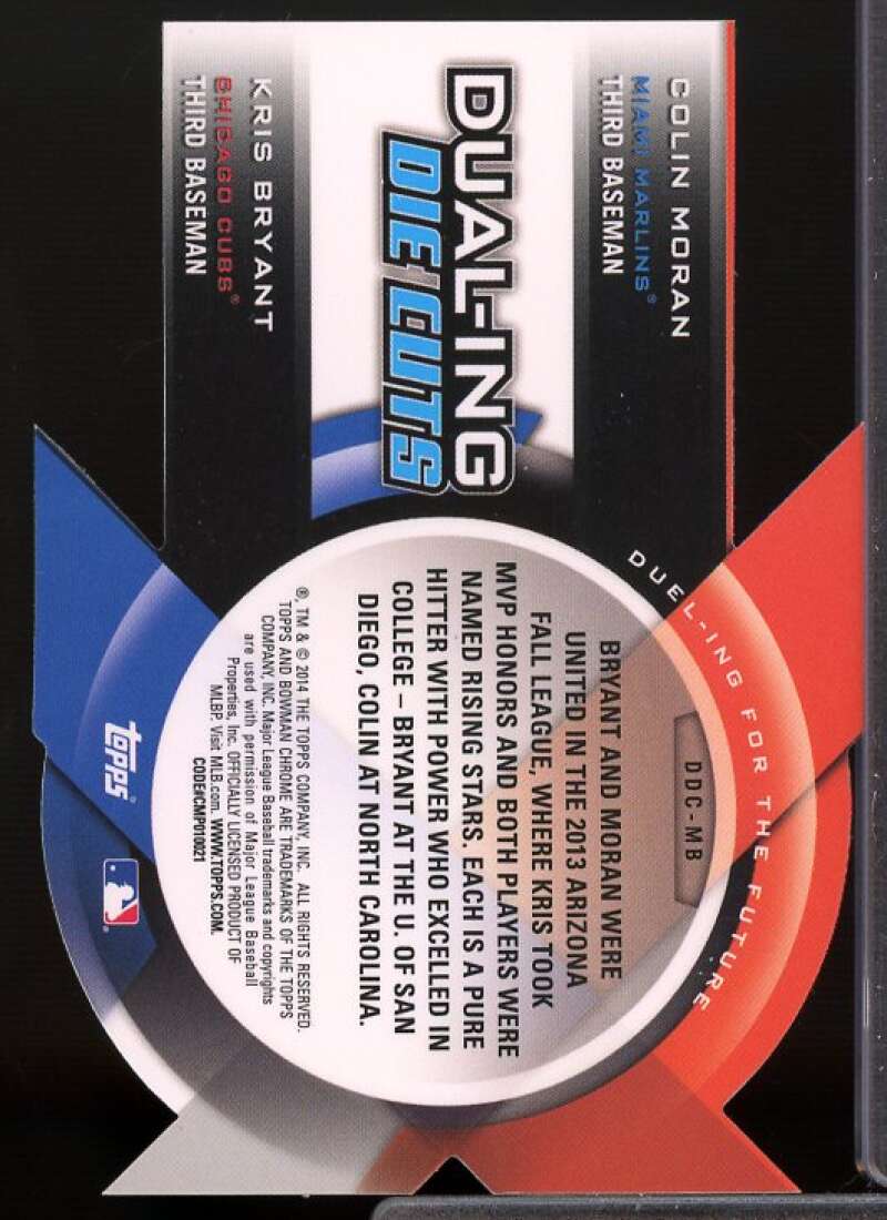 Kris Bryant Rookie Card 2014 Bowman Chrome Dualing Die-Cut Refractors #DDCMB  Image 2