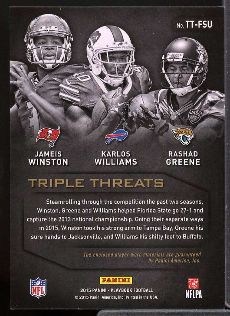 Williams/Greene/Jameis Winston 2015 Playbook Triple Threats Jerseys Prime #23  Image 2