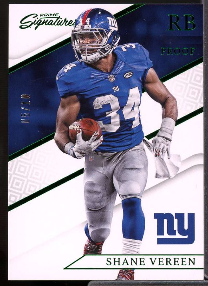 Shane Vereen Card 2016 Prime Signatures Prime Proof Green #15  Image 1
