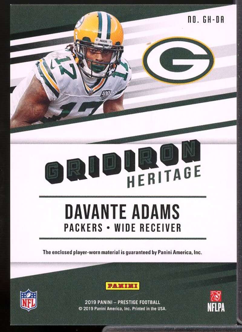 Davante Adams Card 2019 Prestige Gridiron Heritage Jerseys #3  Image 2
