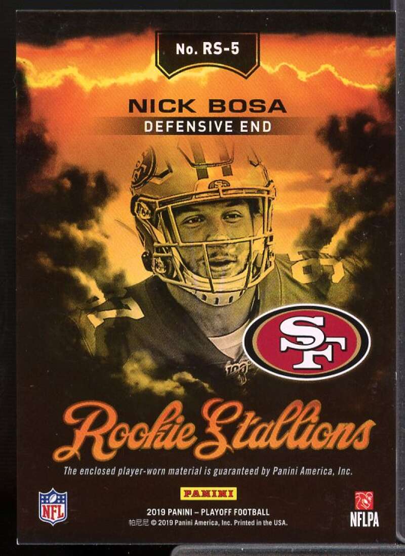 Nick Bosa Card 2019 Playoff Rookie Stallions Jerseys #5  Image 2