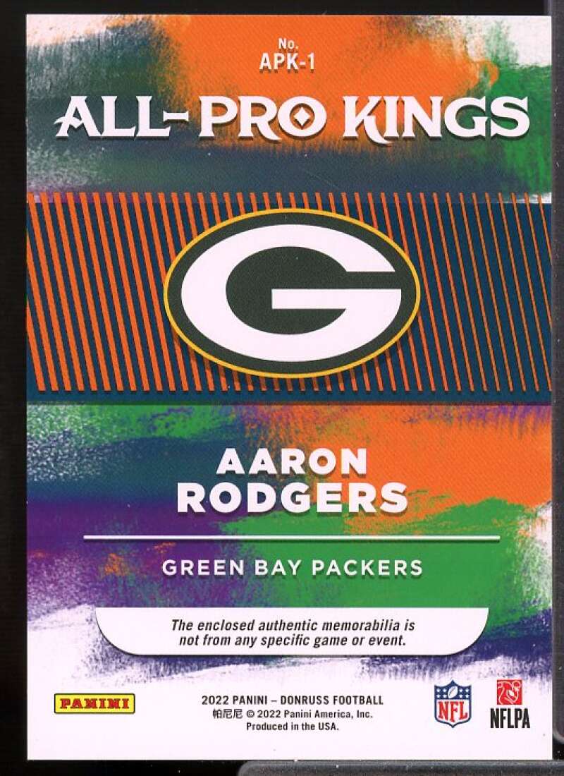 Aaron Rodgers Card 2022 Donruss All Pro Kings Jerseys #1  Image 2