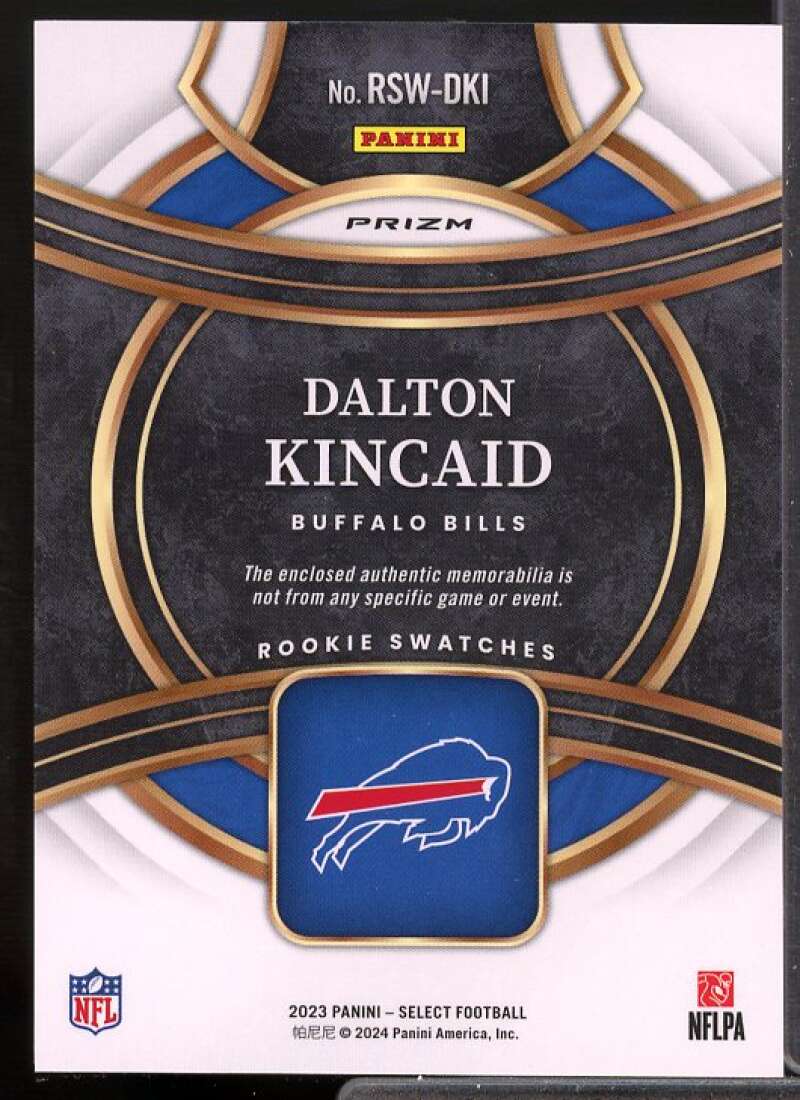 Dalton Kincaid Card 2023 Select Rookie Swatches Prizm Red #23  Image 2