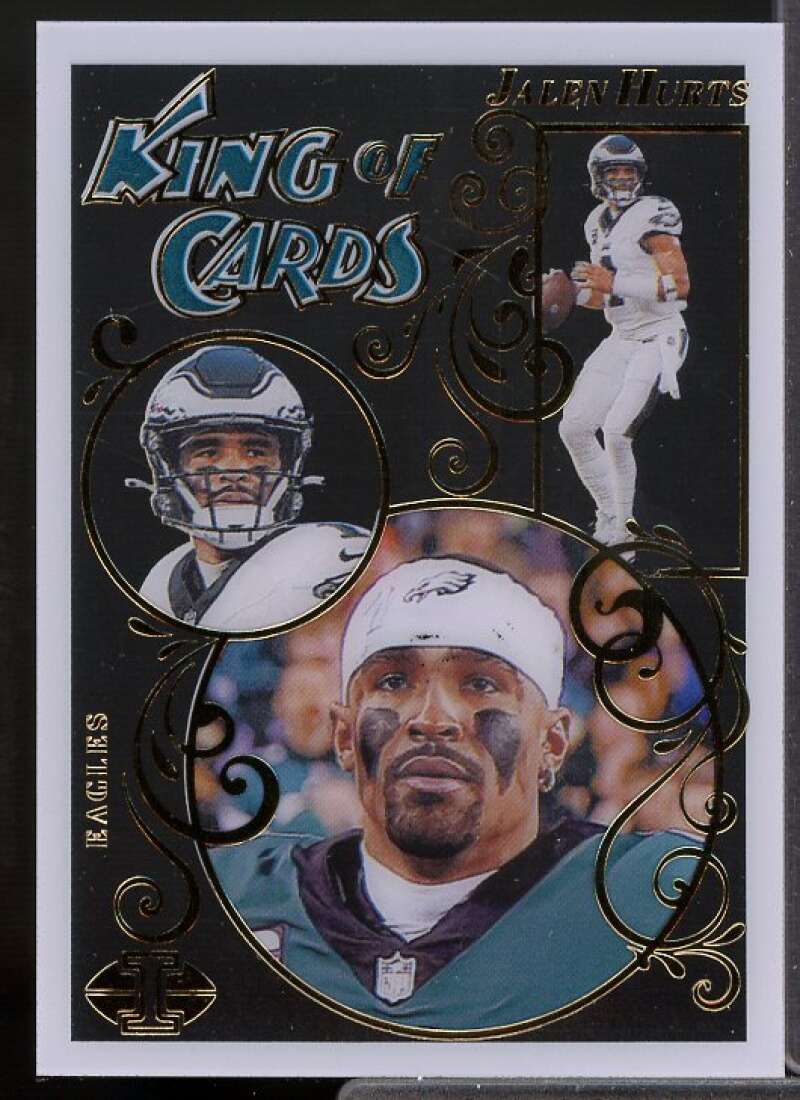 Jalen Hurts Card 2023 Panini Illusions King of cards Emerald #8  Image 1