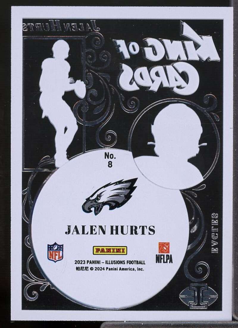 Jalen Hurts Card 2023 Panini Illusions King of cards Emerald #8  Image 2