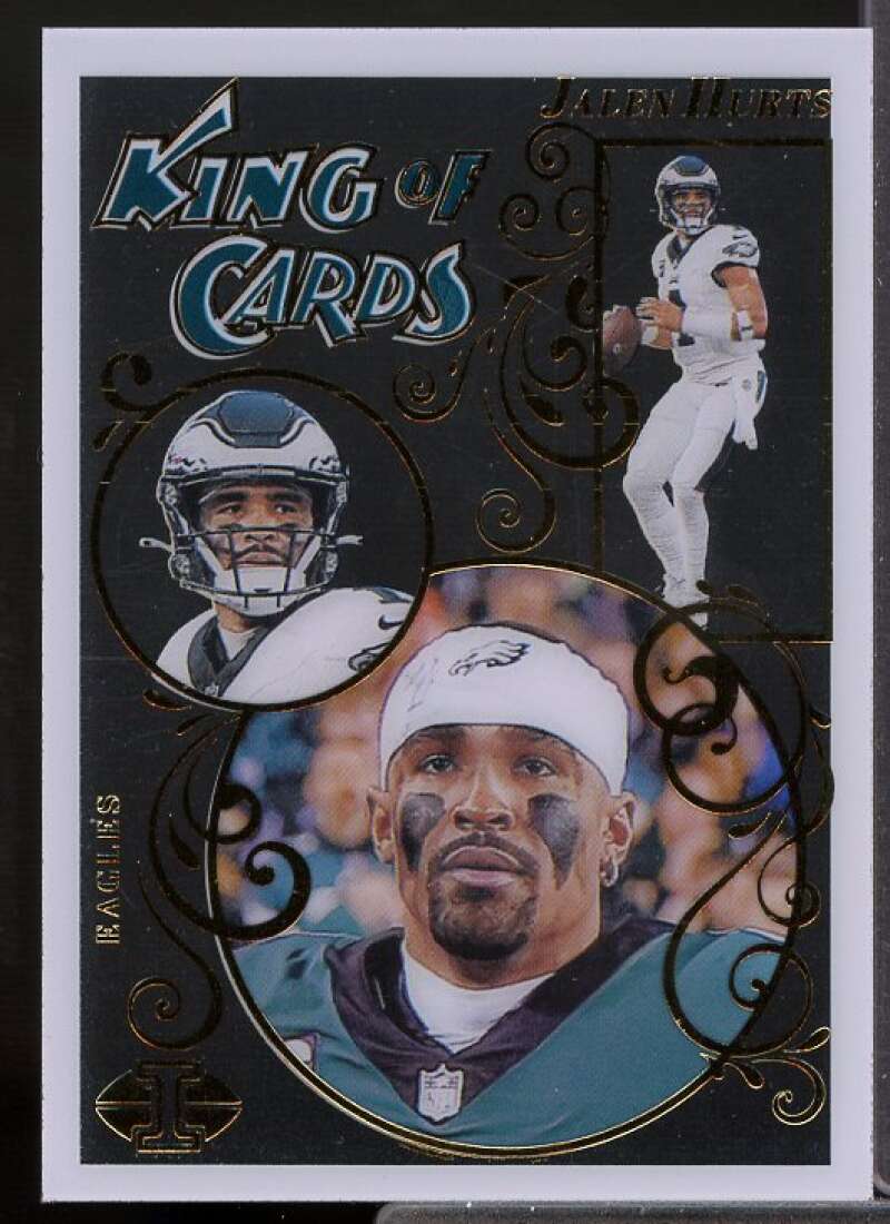 Jalen Hurts Card 2023 Panini Illusions King of cards Emerald #8  Image 1