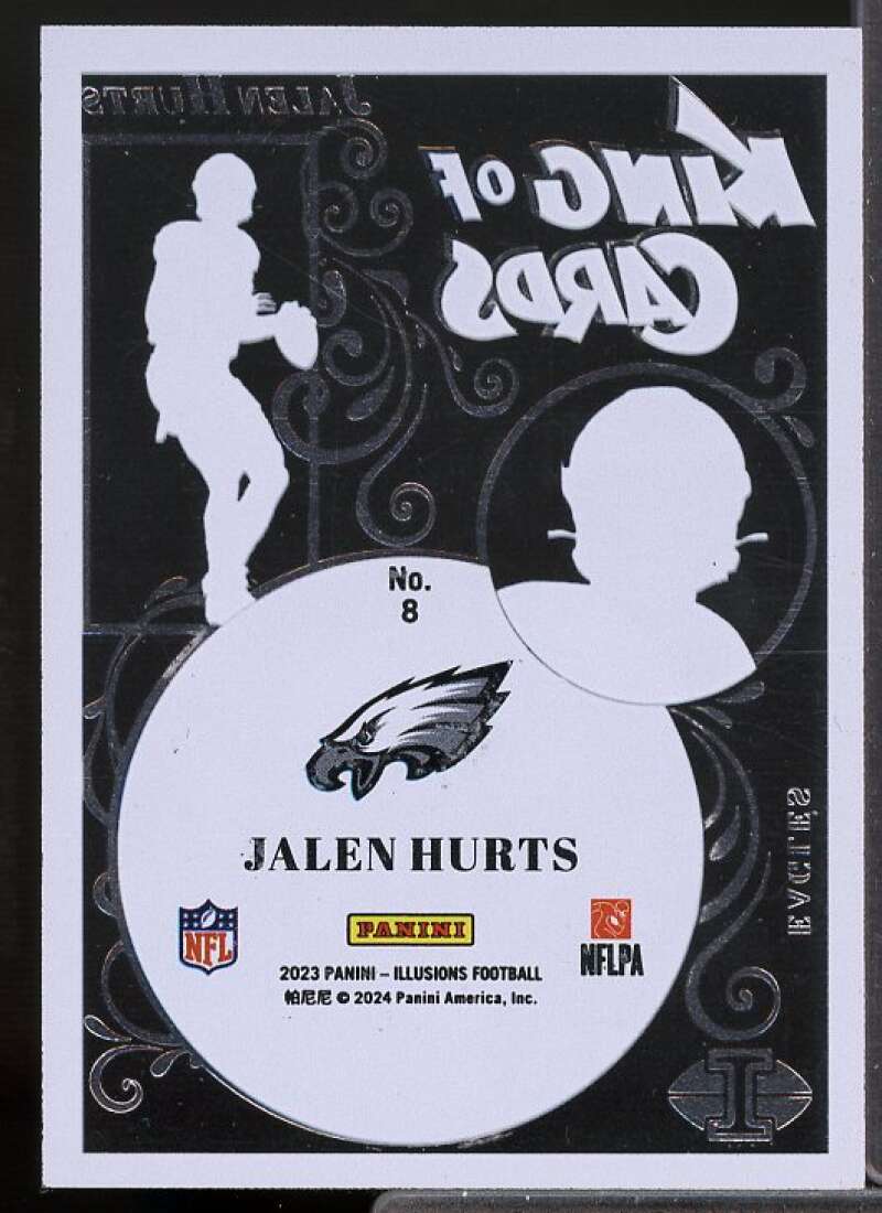 Jalen Hurts Card 2023 Panini Illusions King of cards Emerald #8  Image 2