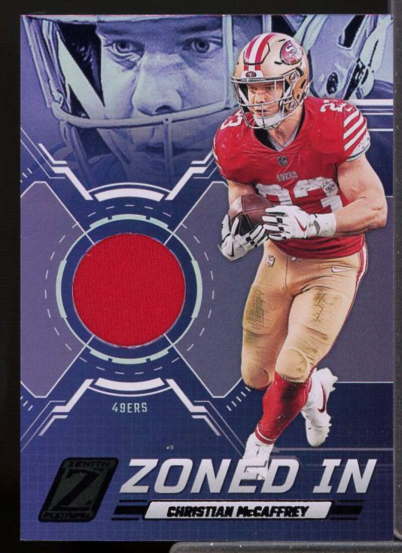 Christian McCaffrey Card 2023 Zenith Zoned In Jerseys #11  Image 1
