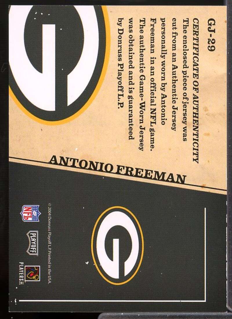 Antonio Freeman Card 2004 Playoff Prestige Game Day Jerseys #GJ29  Image 2