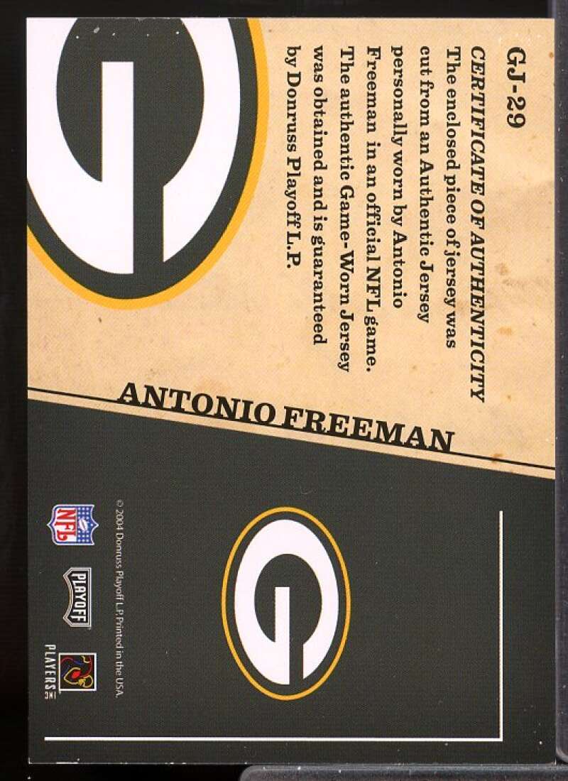 Antonio Freeman Card 2004 Playoff Prestige Game Day Jerseys #GJ29  Image 2