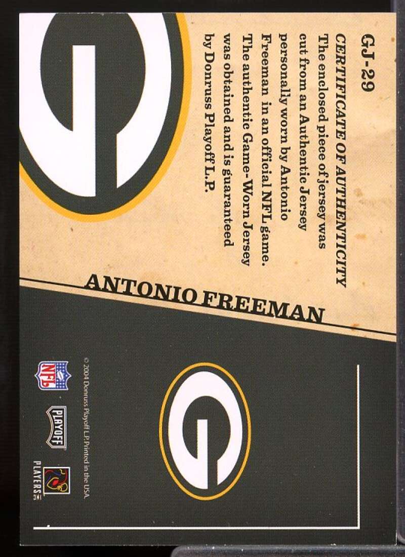 Antonio Freeman Card 2004 Playoff Prestige Game Day Jerseys #GJ29  Image 2