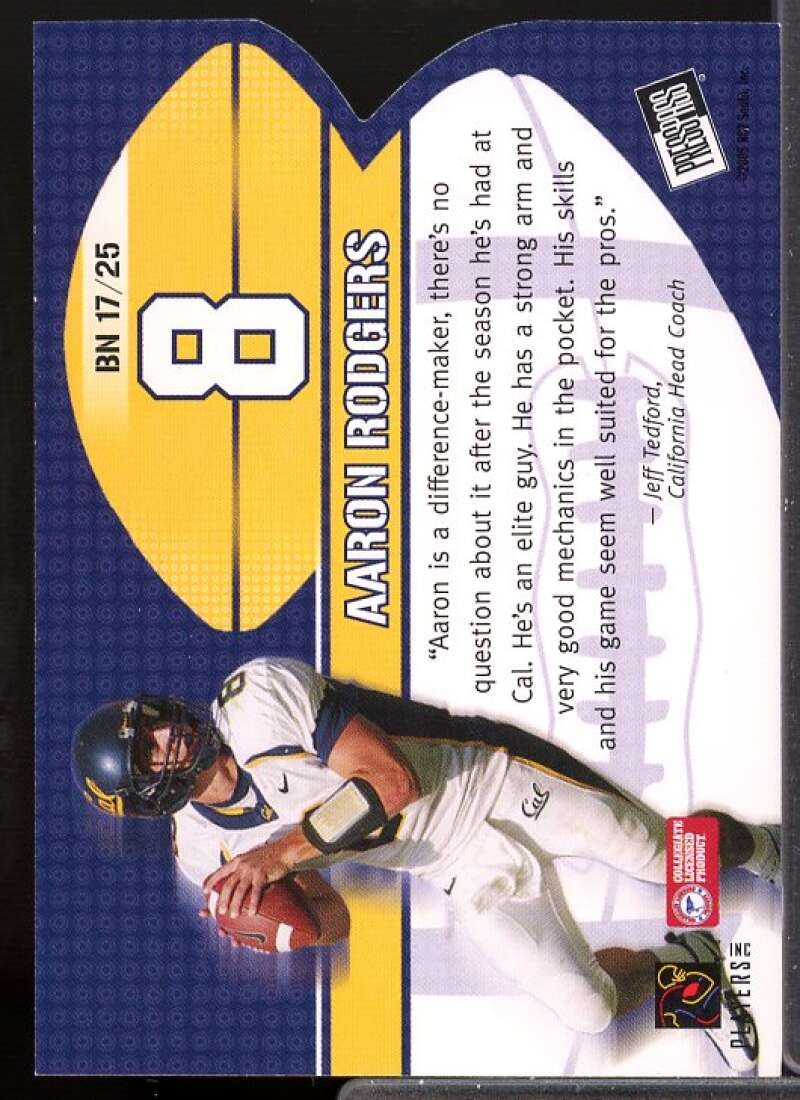 Aaron Rodgers Rookie Card 2005 Press Pass Big Numbers #BN17  Image 2