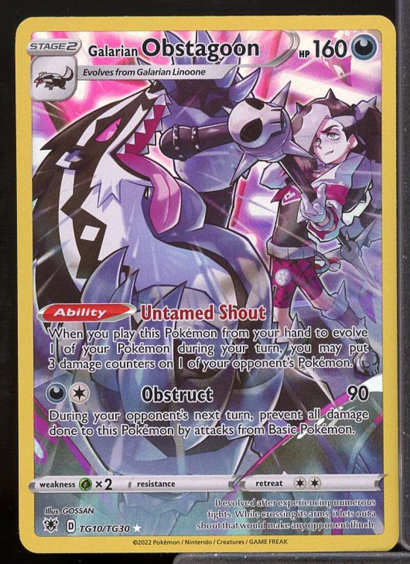 Astral Radiance Trainer Gallery Pokemon Card 2020 Galarian Obstagoon #TG10/TG30  Image 1