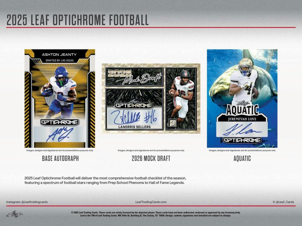 2025 Leaf Optichrome Football Hobby Box Image 3