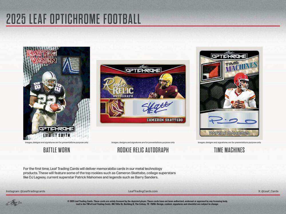 2025 Leaf Optichrome Football Hobby Box Image 6