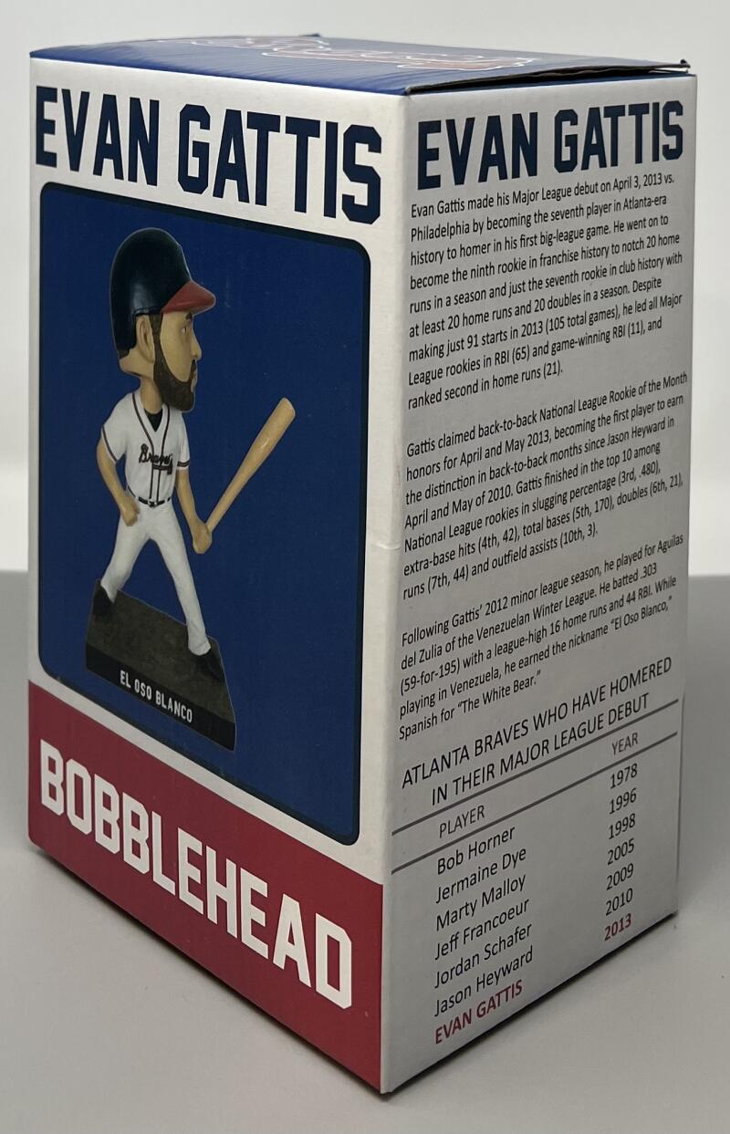 2014 Atlanta Braves "EL OSO BLANCO" Evan Gattis SGA Collectors Edition Bobble Head  Image 4