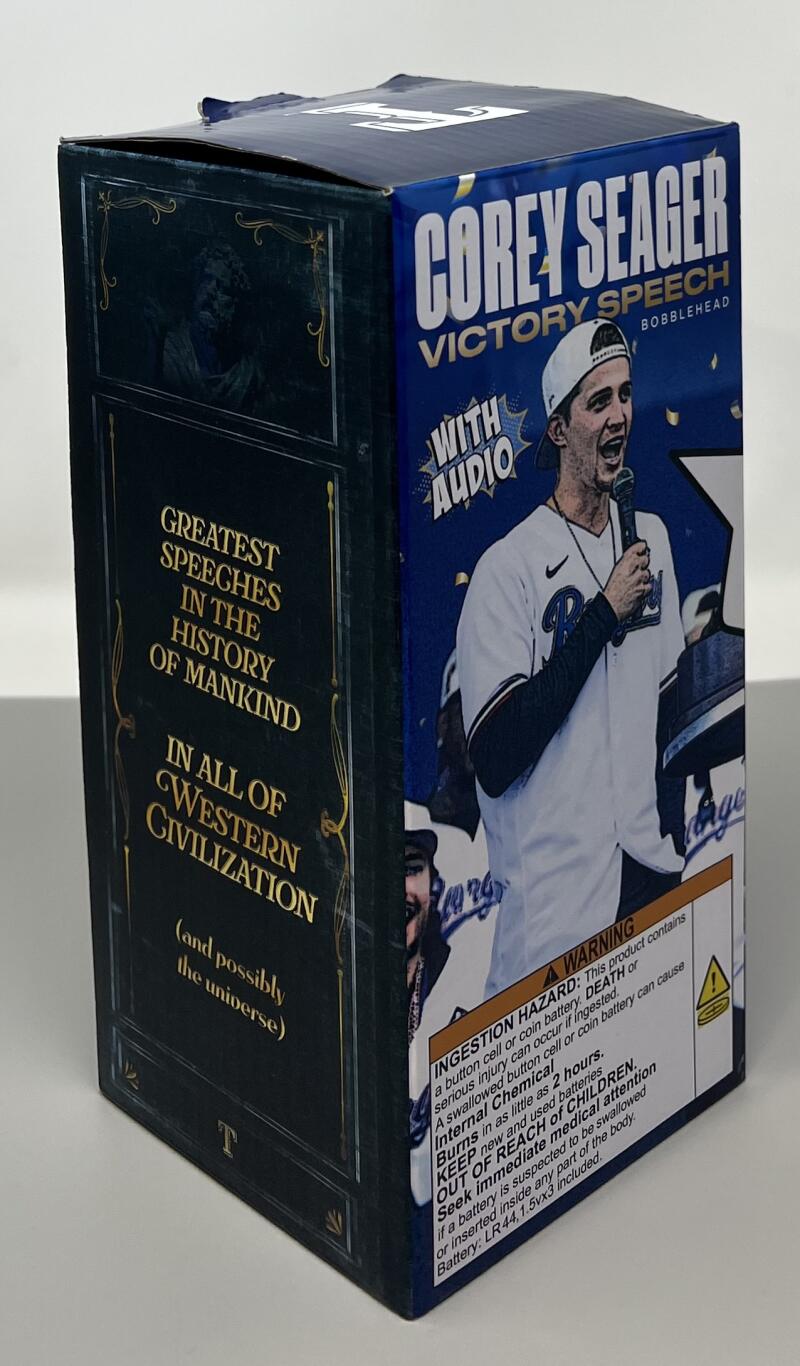 2025 Texas Rangers Victory Speech Corey Seager SGA Collectors Edition Bobble Head  Image 4