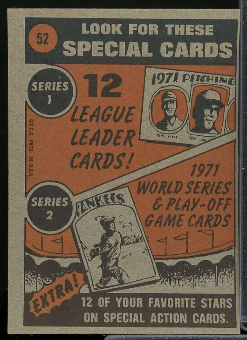 Harmon Killebrew IA Card 1972 Topps #52  Image 2