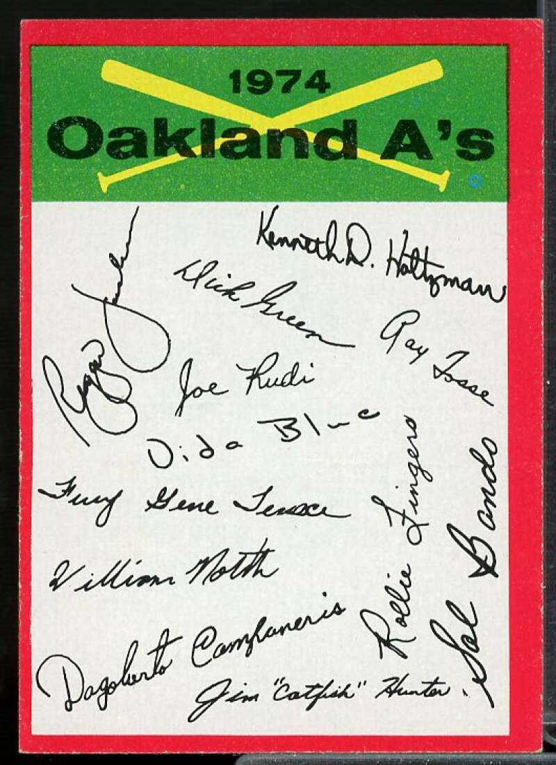Oakland Athletics CL Team Checklists Card 1974 Topps #NNO  Image 1
