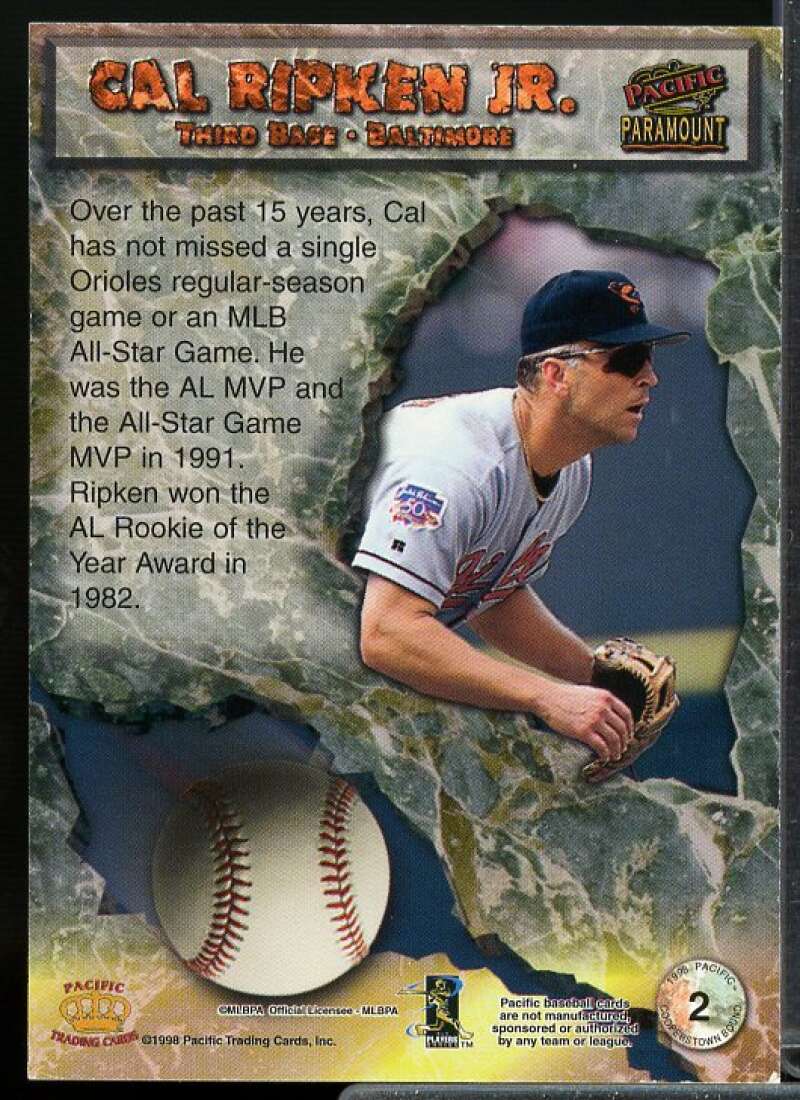 Cal Ripken Card 1998 Paramount Cooperstown Bound #2  Image 2