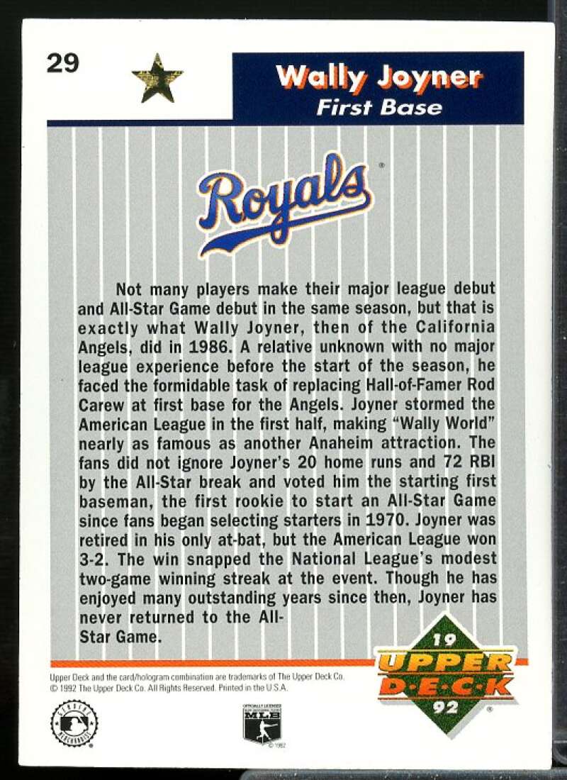 Wally Joyner Card 1992 Upper Deck FanFest Gold #29  Image 2