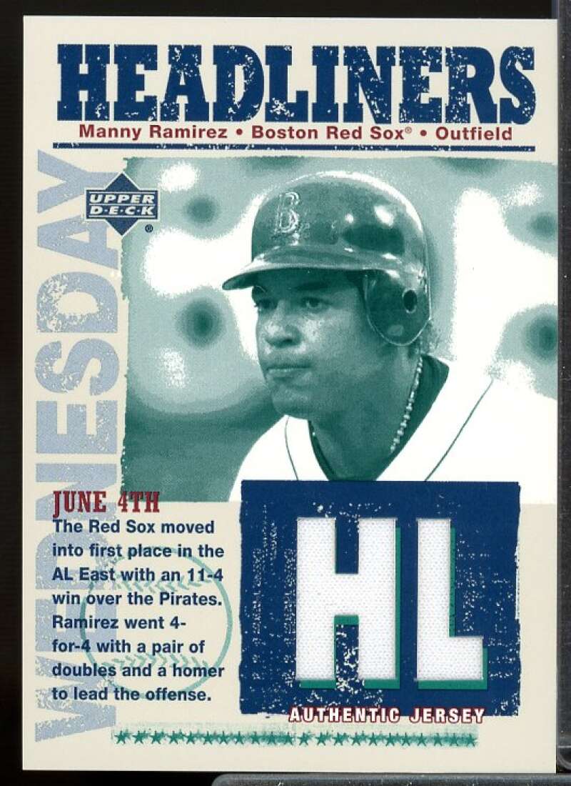 Manny Ramirez Card 2004 Upper Deck Headliners Jersey #MR  Image 1