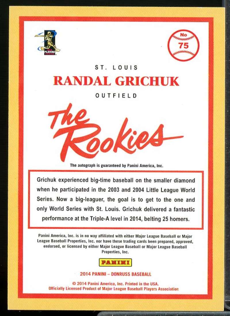 Randal Grichuk Card 2014 Donruss The Rookies Autographs #75  Image 2