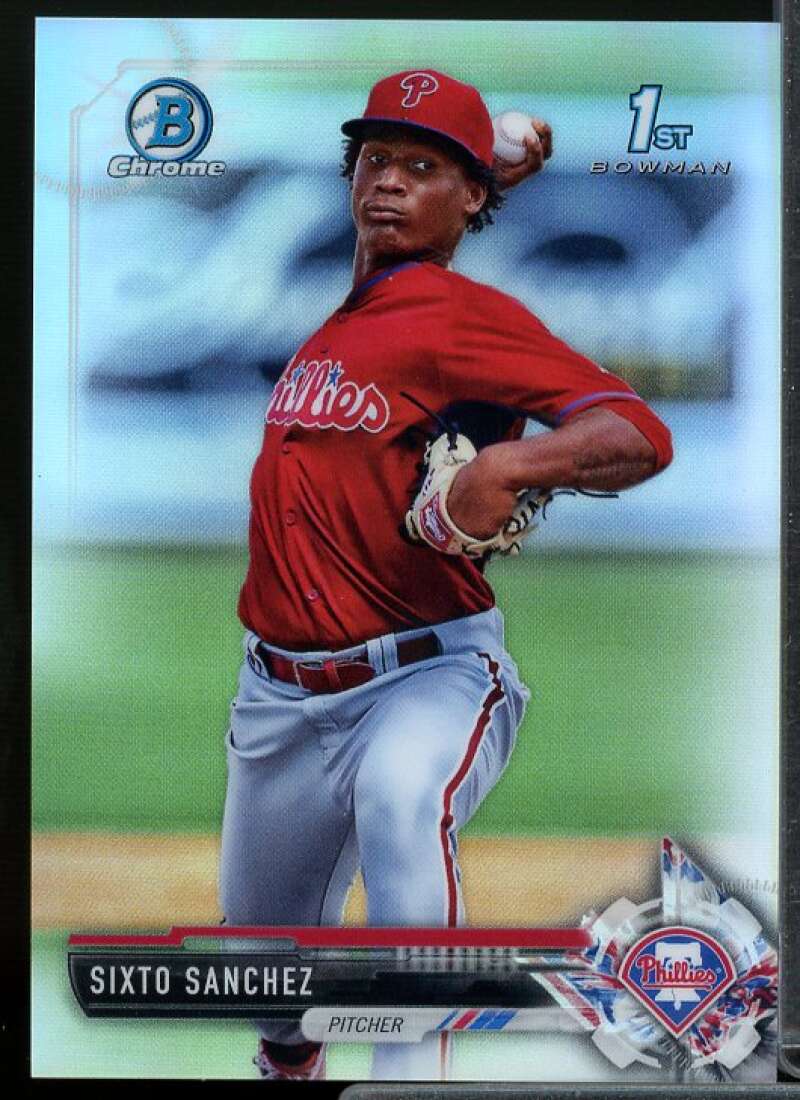 Sixto Sanchez Card 2017 Bowman Chrome Prospects Refractors #BCP210  Image 1