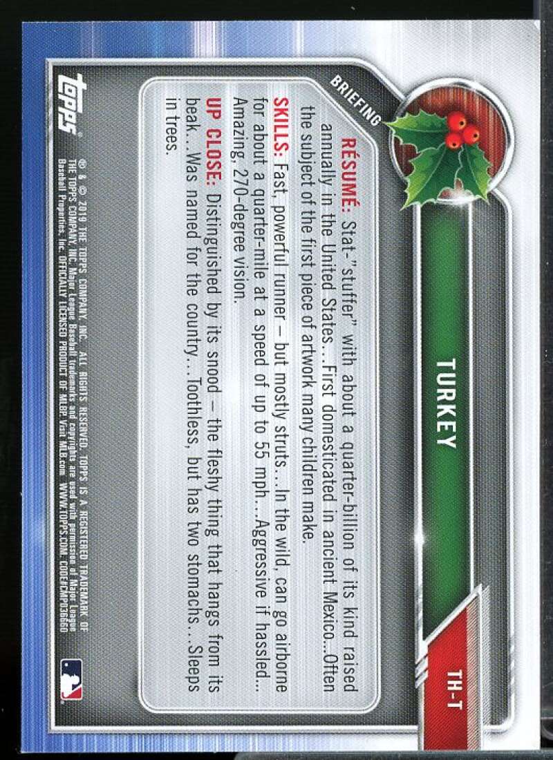 Turkey Card 2019 Topps Bowman Holiday #THT  Image 2