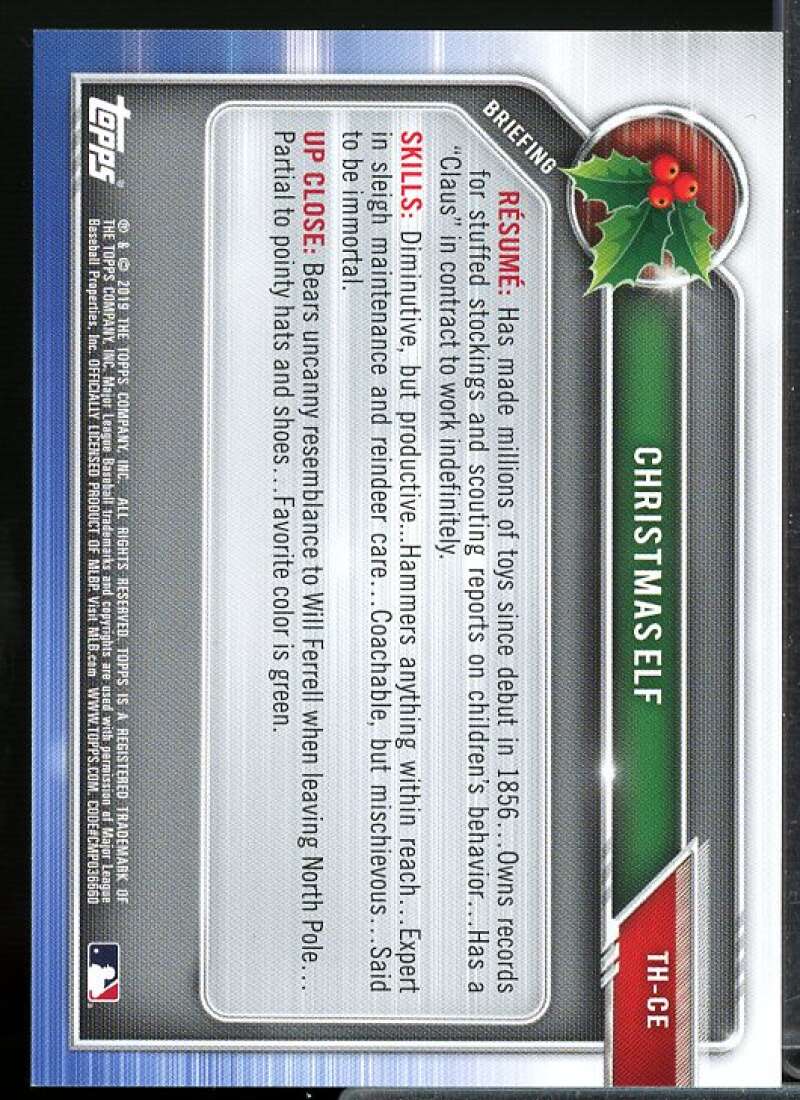 Christmas Elf Card 2019 Topps Bowman Holiday #THCE  Image 2