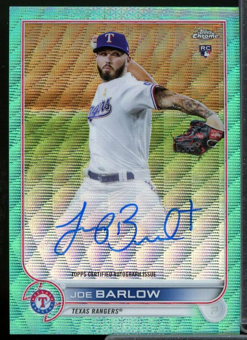 Joe Barlow Card 2022 Topps Chrome Rookie Autographs Aqua Wave Refractors #RAJOB  Image 1