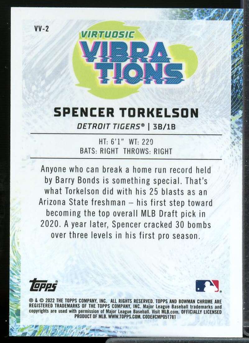 Spencer Torkelson Card 2022 Bowman Chrome Virtuosic Vibrations #VV2  Image 2