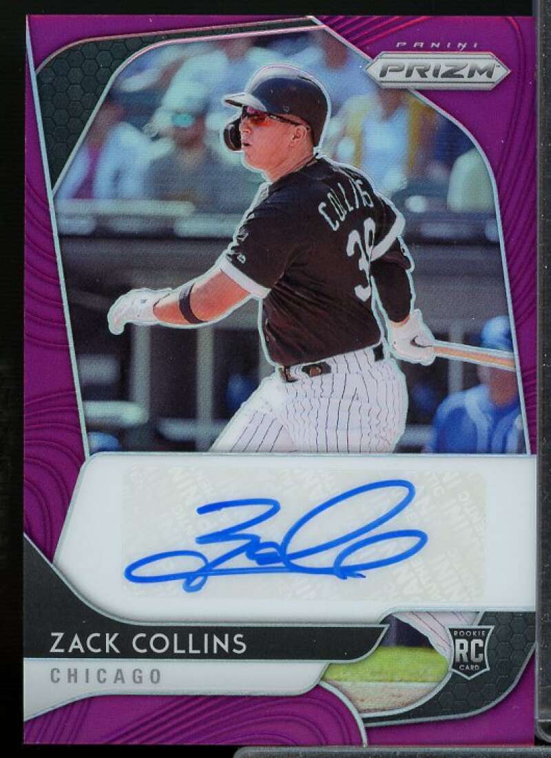 Zack Collins Rookie Card 2020 Panini Prizm Rookie Autographs Prizms Purple #44  Image 1