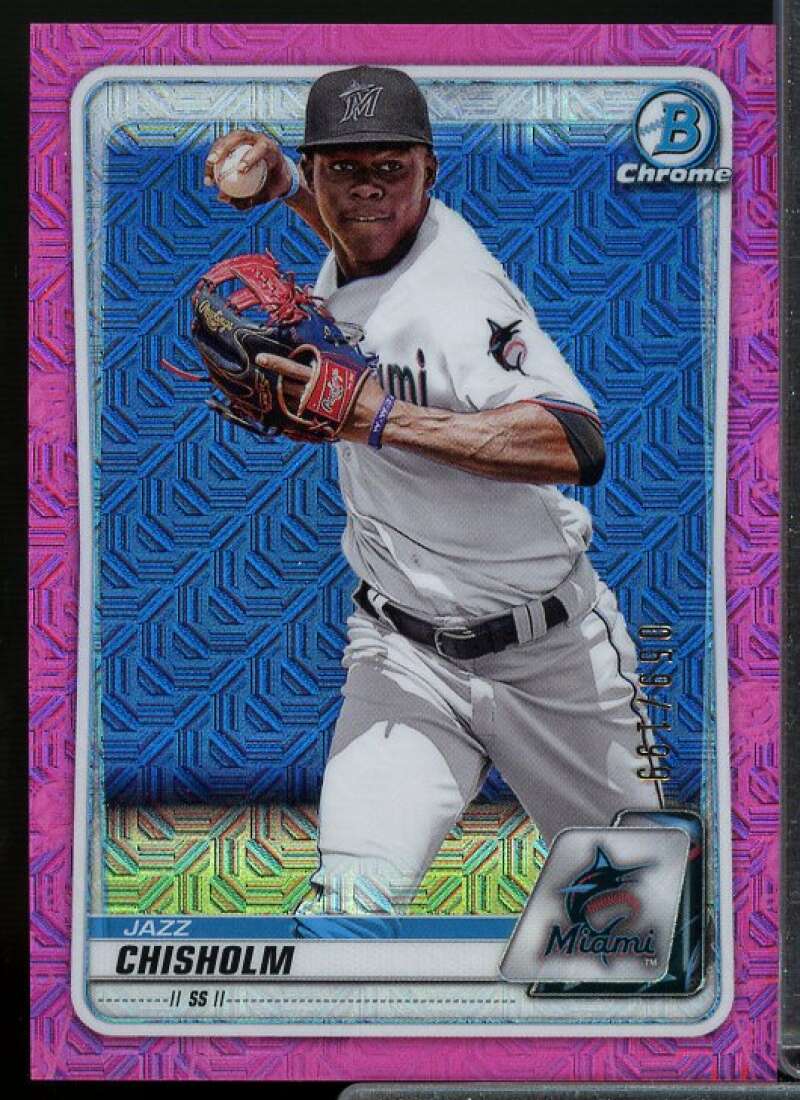 Jazz Chisholm Card 2020 Bowman Chrome Mega Box Prospects Pink Refractors #BCP72  Image 1