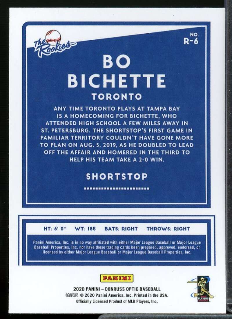 Bo Bichette Card 2020 Donruss Optic The Rookies #6  Image 2