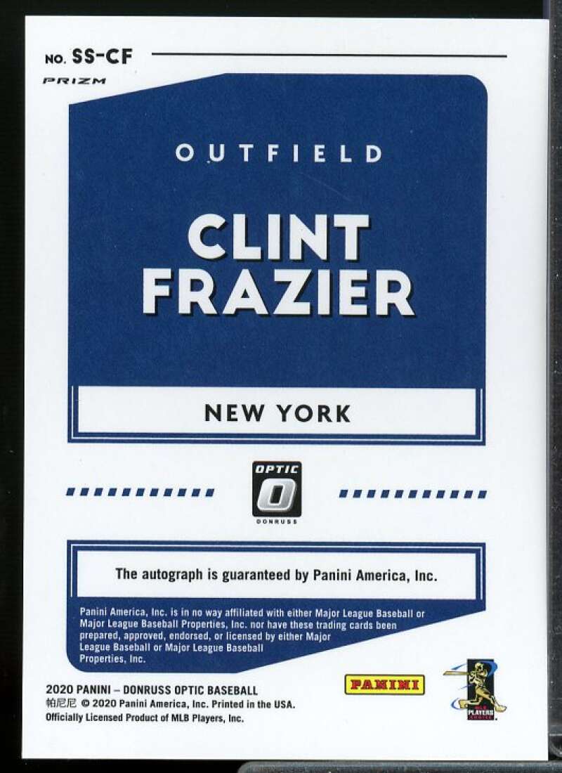 Clint Frazier Card 2020 Donruss Optic Signature Series Holo #34  Image 2