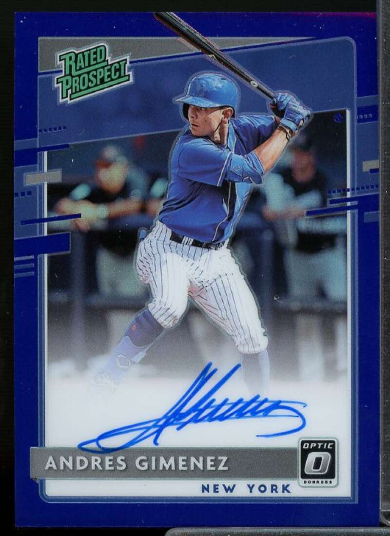 Andres Gimenez Rookie 2020 Donruss Optic Rated Prospects Signatures Purple #18  Image 1