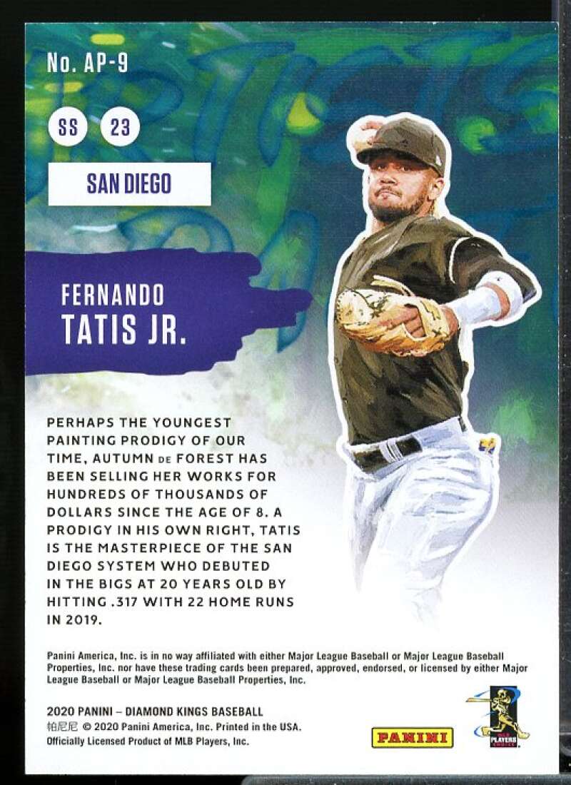 Fernando Tatis Jr. Card 2020 Diamond Kings Artist's Palette Holo Blue #AP9  Image 2