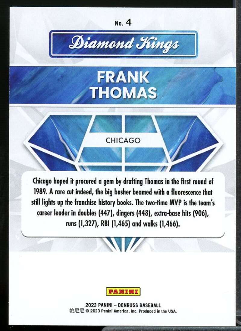 Frank Thomas DK Card 2023 Donruss Stat Line Career #4  Image 2
