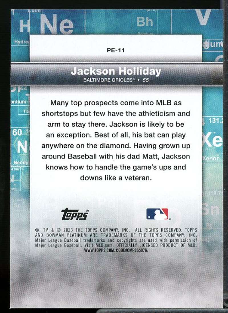 Jackson Holliday Rookie Card 2023 Bowman Platinum Precious Elements #PE11  Image 2