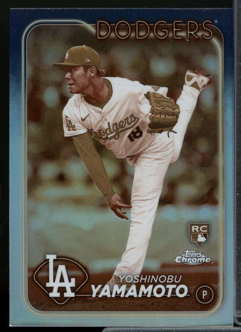Yoshinobu Yamamoto Rookie Card 2024 Topps Chrome Refractors #18  Image 1