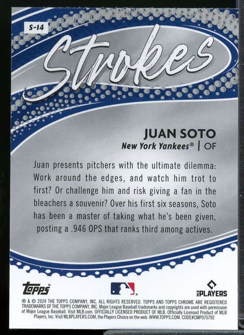 Juan Soto Card 2024 Topps Chrome Strokes #S14  Image 2