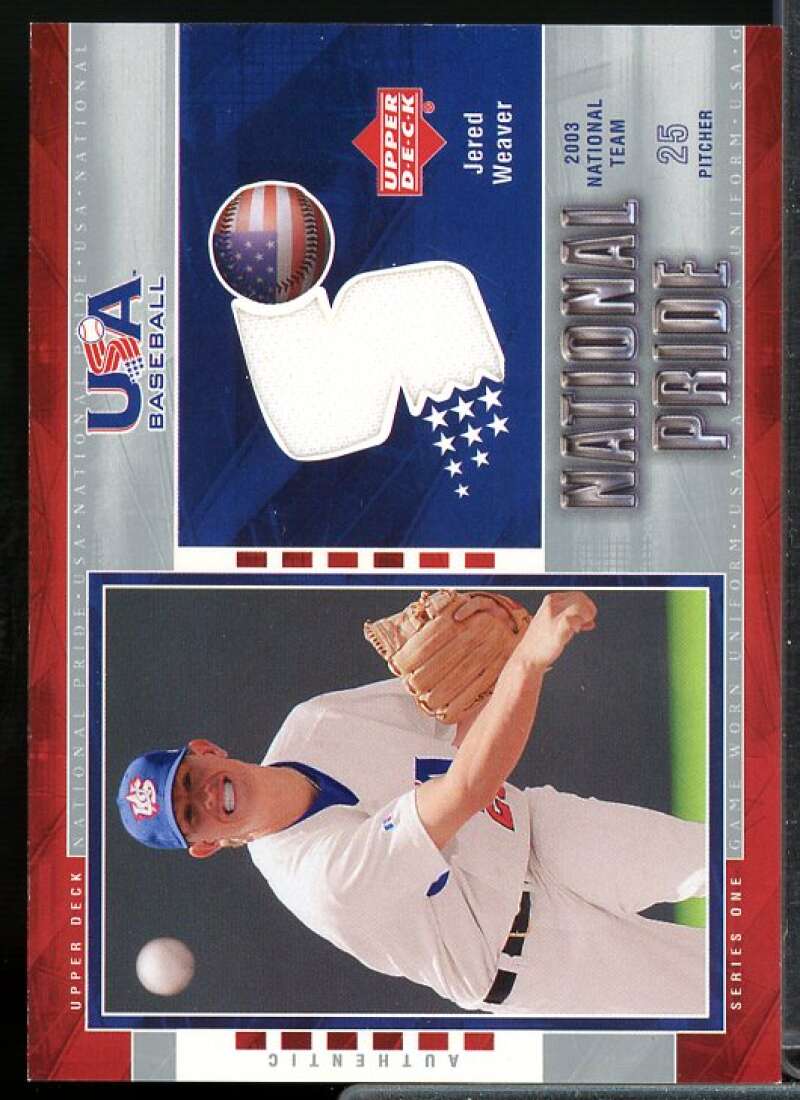 Jered Weaver Rookie Card 2004 Upper Deck National Pride Jersey 1 #6  Image 1