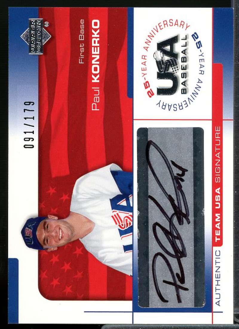 Paul Konerko Card 2004 USA Baseball 25th Anniversary Signatures Black Ink #KON  Image 1