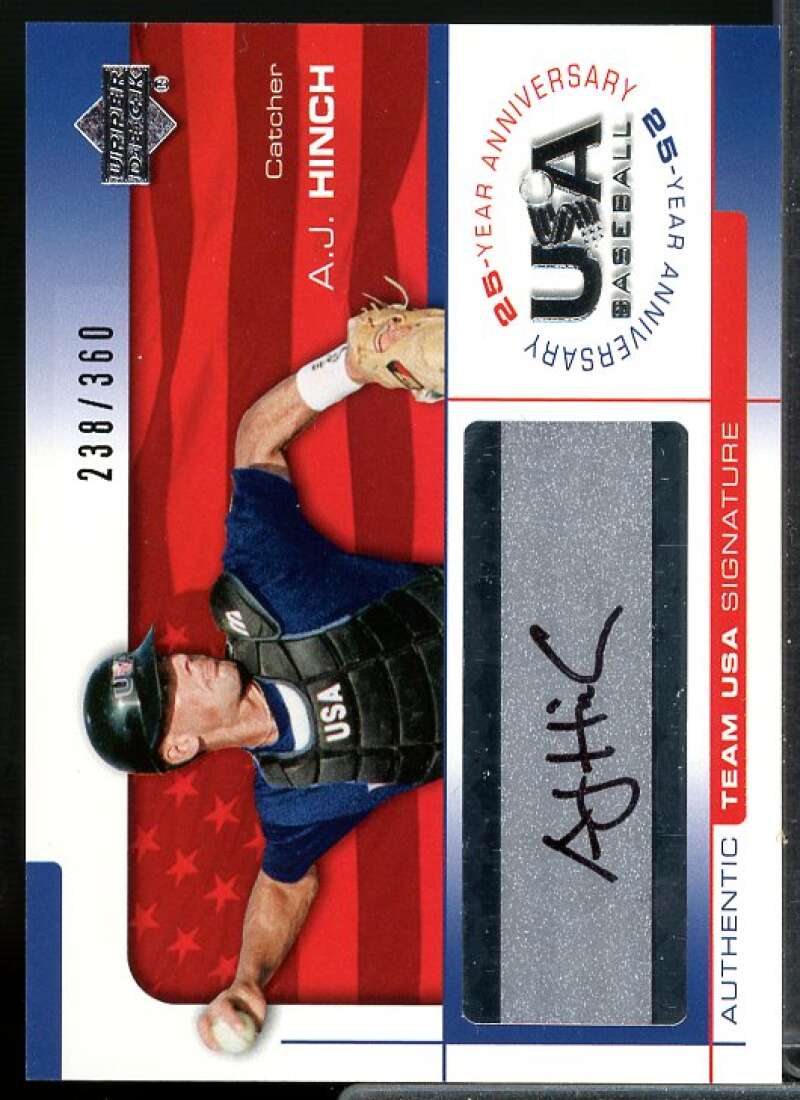 A.J. Hinch Card 2004 USA Baseball 25th Anniversary Signatures Black Ink #HIN  Image 1