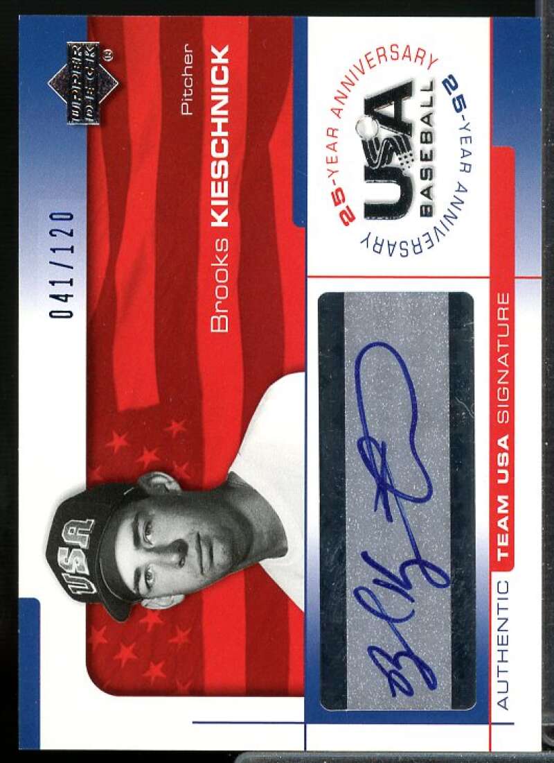 Brooks Kieschnick 2004 USA Baseball 25th Anniversary Signatures Blue Ink #KIES  Image 1