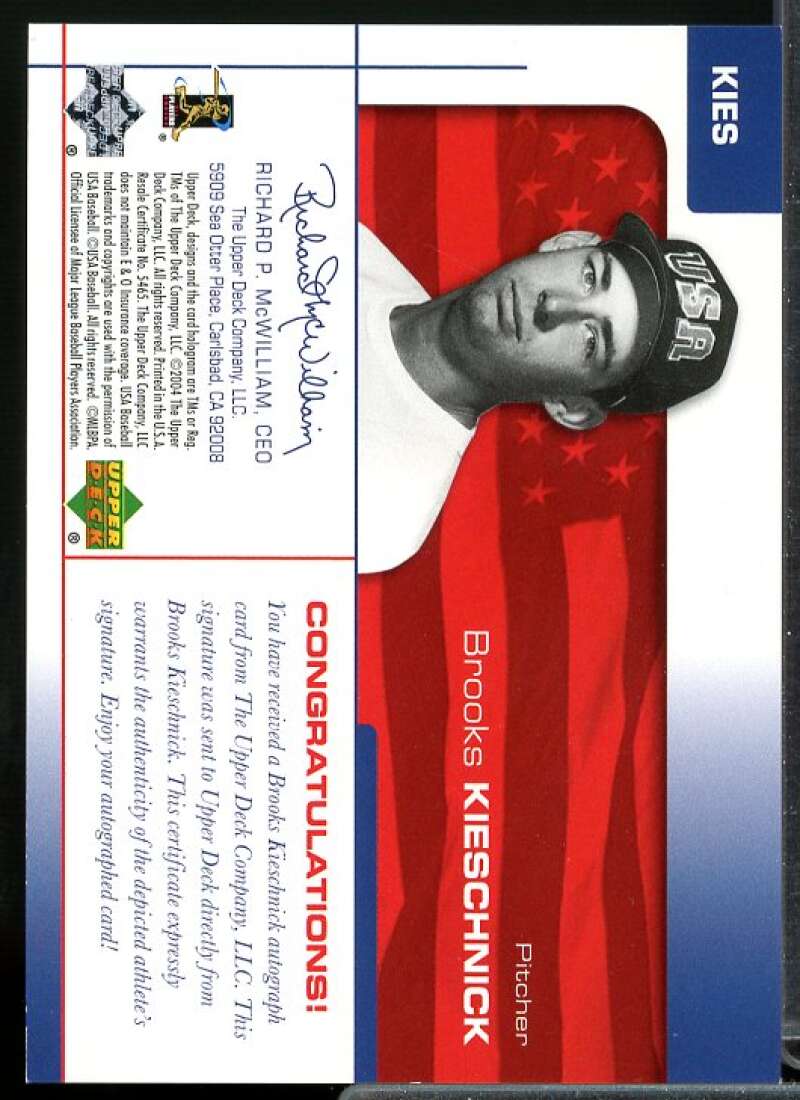 Brooks Kieschnick 2004 USA Baseball 25th Anniversary Signatures Blue Ink #KIES  Image 2